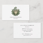 ハーバリスト図解入りの、写真付きのモルタルペスルハーブ 名刺 (正面/裏面)