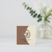 ハーバリスト図解入りの、写真付きのモルタルペッスルリーフつる植物 スクエア名刺 (スタンド正面)