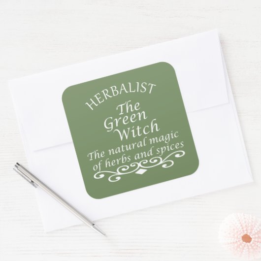 ハーバリスト緑の魔女魔法自然薬 スクエアシール (封筒)