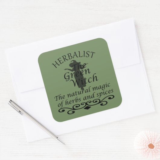 ハーバリスト緑の魔女魔法自然薬 スクエアシール (封筒)