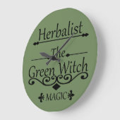 ハーバリスト緑の魔女魔法自然薬 ラージ壁時計 (傾斜)