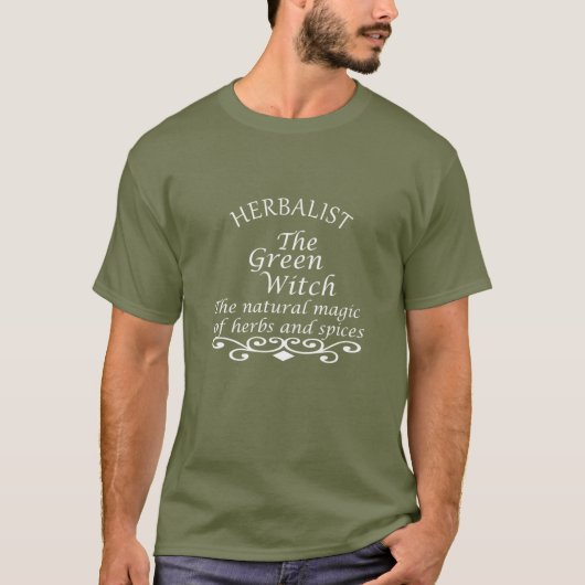 ハーバリスト緑の魔女魔法自然薬 Tシャツ (正面)