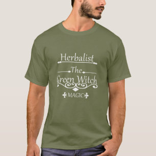 ハーバリスト緑の魔女魔法自然薬 Tシャツ