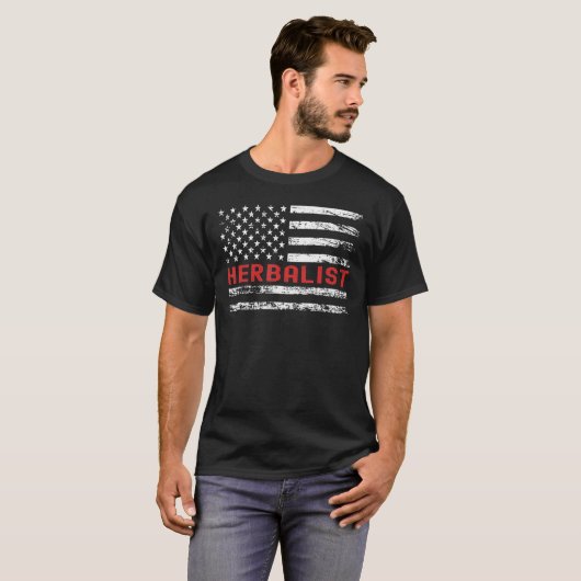 ハーバリストUSA国旗の職業レトロ役職 Tシャツ (正面フル)