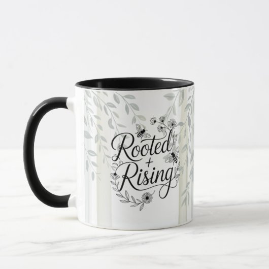 ハーバルな励ましの言葉 Rooted and Rising マグカップ (左)