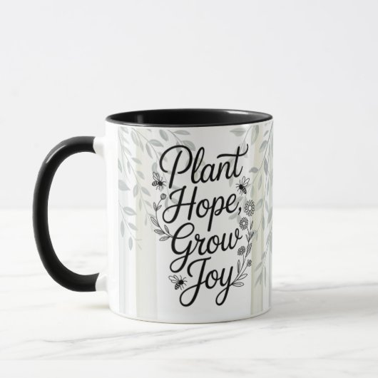 ハーバルな希望と喜びを育む植物の名言 マグカップ (左)