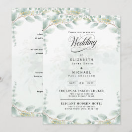 ハーバルユーカリの葉 植物画 結婚式RSVP 招待状