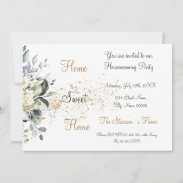 ハーバル&グリーン引っ越し祝いパーティーパーティの招待状 招待状