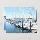 ハーバーの帆船 ポストカード (正面/裏面)