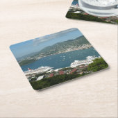 ハーバーアットセントトーマス米ヴァージン諸島 スクエアペーパーコースター (アングル)