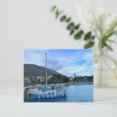 ハーバーコリントギリシャの帆船 ポストカード (スタンド正面)