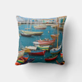 ハーバーコンテンポラリーボート観光客タウン美しい クッション (裏面)