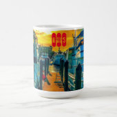 ハーバーサンセットのボート コーヒーマグカップ (中央)