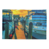 ハーバーサンセットのボート 枕カバー (裏面-左)