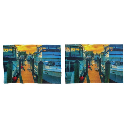 ハーバーサンセットのボート 枕カバー (フロントセット)