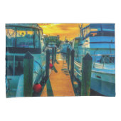 ハーバーサンセットのボート 枕カバー (正面右)