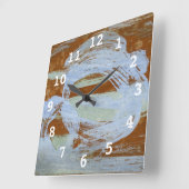 ハーバーサンセット スクエア壁時計 (傾斜)