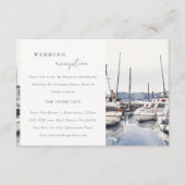 ハーバーシースケープウェディングレセプションで沿岸のボート エンクロージャーカード (正面)
