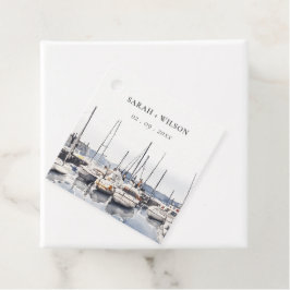 ハーバーシースケープズボートでミュートされた結婚沿岸のボート フェイバータグ