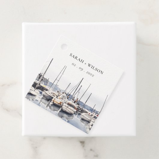 ハーバーシースケープズボートでミュートされた結婚沿岸のボート フェイバータグ (インサイチュ)