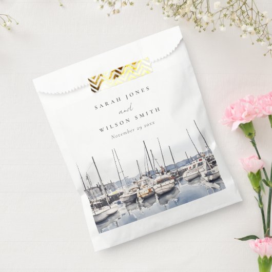 ハーバーシースケープズボートでミュートされた結婚沿岸のボート フェイバーバッグ (封をした状態)