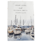 ハーバーシースケープズボートでミュートされた結婚沿岸のボート ミディアムペーパーバッグ (正面)