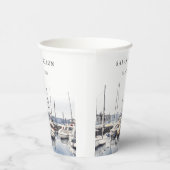 ハーバーシースケープズボートでミュートされた結婚沿岸のボート 紙コップ (右)