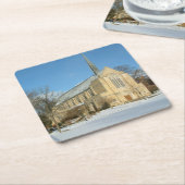 ハーバーズチャペルで冬にグローブシティカレッジ スクエアペーパーコースター (アングル)