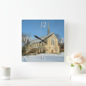 ハーバーズチャペルで冬にグローブシティカレッジ スクエア壁時計 (ホーム)