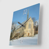 ハーバーズチャペルで冬にグローブシティカレッジ スクエア壁時計 (傾斜)