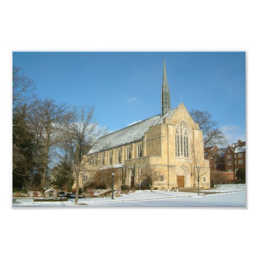 ハーバーズチャペルで冬にグローブシティカレッジ フォトプリント            (正面)