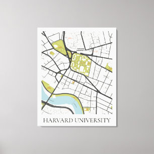 ハーバード大学マサチューセッツ輪郭の地図をきれいにして下さい キャンバスプリント