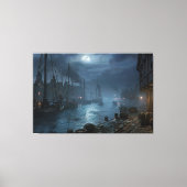 ハーバービクトリアンバイナイト：魚釣り村 キャンバスプリント (正面)