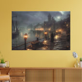 ハーバービクトリアンバイナイト:魚釣り村 キャンバスプリント (インサイチュ (リビング))