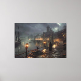 ハーバービクトリアンバイナイト:魚釣り村 キャンバスプリント