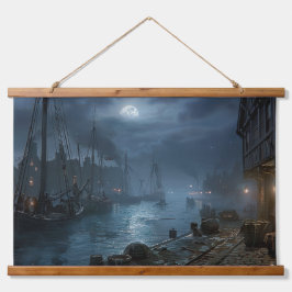 ハーバービクトリアンバイナイト：魚釣り村 吊り下げ型タペストリー