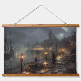 ハーバービクトリアンバイナイト：魚釣り村 吊り下げ型タペストリー