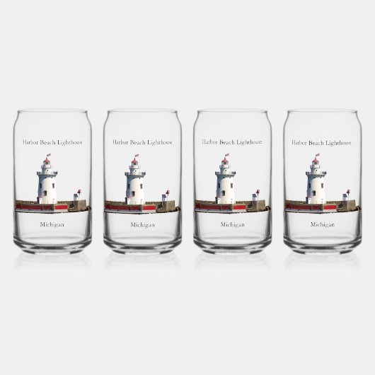 ハーバービーチライトハウス缶 ガラス缶 (正面)