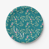 ハーバーブルーフローラ紙プレート ペーパープレート (正面)