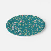 ハーバーブルーフローラ紙プレート ペーパープレート (アングル)