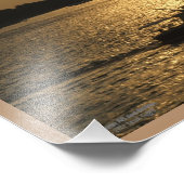 ハーバーボートシーン後半夕べ太陽の背後の雲 フォトプリント            (角)