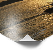 ハーバーボートシーン後半夕べ太陽の背後の雲 フォトプリント            (角)