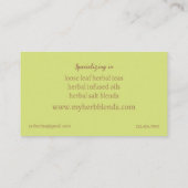 ハーバーリストのハーブティーブレンドカリフォルニアポピーの花 名刺 (裏面)