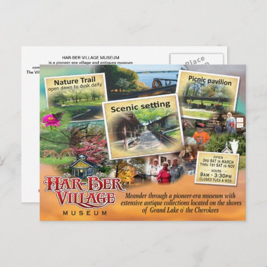 ハーバー・ビレッジ・ミュージアムのモノクロ写真のポストカード ポストカード (正面/裏面)