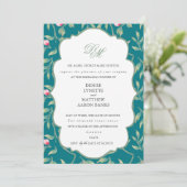 ハーバー ブルーとバジル グリーンのリハーサル ディナー 招待状 (スタンド正面)