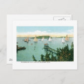 ハーバー&ヨットクラブピア、バーハーバー、メイン ポストカード (正面/裏面)