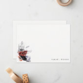 ハーバ素朴ーヨットセーリングボートウォーター結婚カラー ノートカード (正面/裏面インサイチュ)