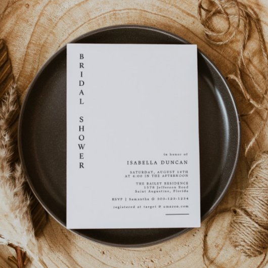 ハーパーシンプルモダンミニマルブライダルシャワー 招待状