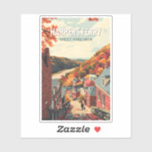 ハーパーズフェリーウェストバージニアトラベルアートヴィンテージ シール (シート)