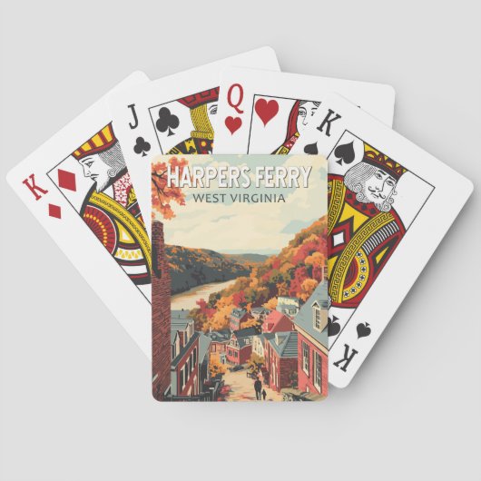 ハーパーズフェリーウェストバージニアトラベルアートヴィンテージ トランプ (裏面)
